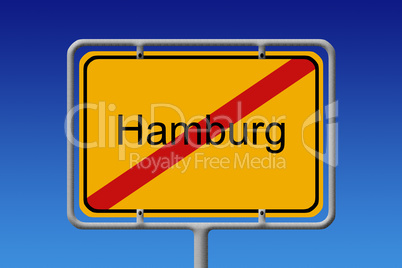 Ortsschild Ortsausgang Hamburg - City Sign City Limit Hamburg
