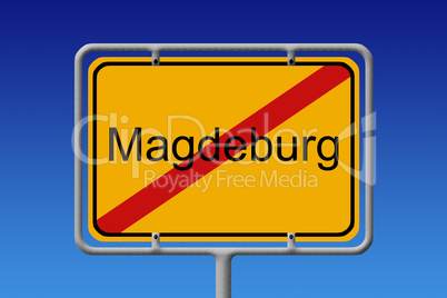 Ortsschild Ortsausgang Magdeburg - City Sign City Limit Magdebur