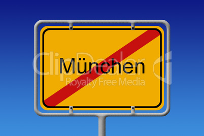 Ortsschild Ortsausgang München - City Sign City Limit Munich
