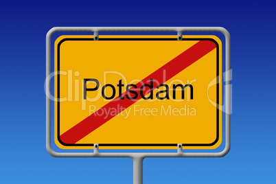 Ortsschild Ortsausgang Potsdam - City Sign City Limit Potsdam