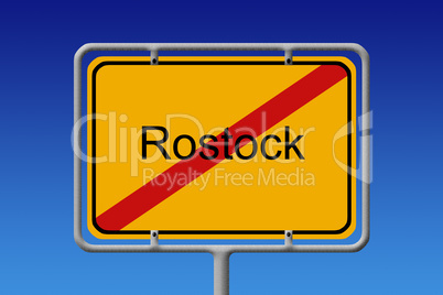 Ortsschild Ortsausgang Rostock - City Sign City Limit Rostock