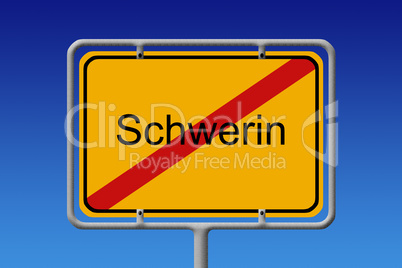 Ortsschild Ortsausgang Schwerin - City Sign City Limit Schwerin