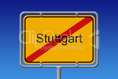 Ortsschild Ortsausgang Stuttgart - City Sign City Limit Stuttgar