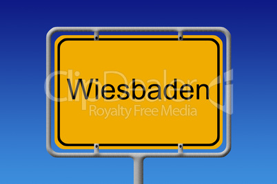Ortsschild Wiesbaden - City Sign Wiesbaden