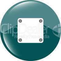 Green glossy empty speech bubble web button icon