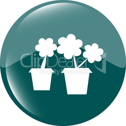 Flowerpot with plant - green icon isolated