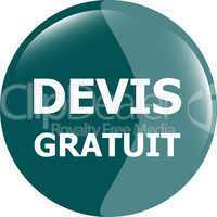 devis gratuit, Free quote glossy green button