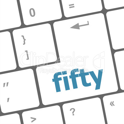 fifty word on computer pc keyboard key