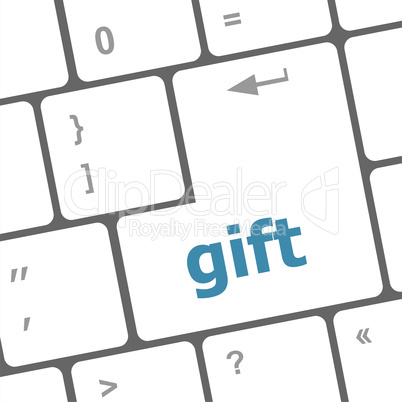 gift word on computer pc keyboard key