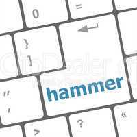 hammer word on computer pc keyboard key