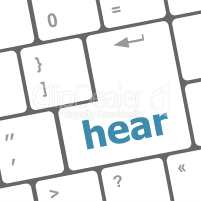 hear word on computer pc keyboard key