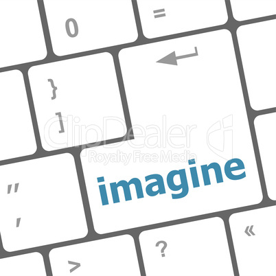 imagine word on computer pc keyboard key