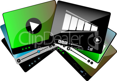 video movie media player interface set isolated