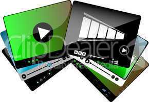 video movie media player interface set isolated