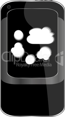 Cloud computing concept. Mobile smart phone with cloud icon