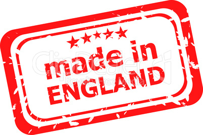 Red rubber stamp of made in england