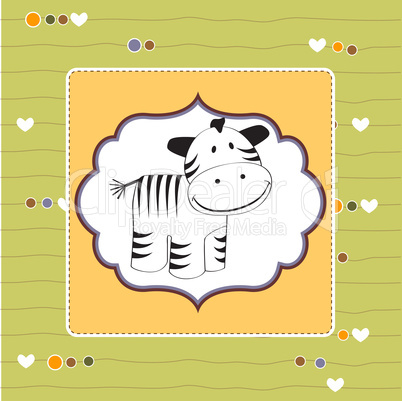 cute baby shower card with zebra