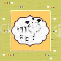 cute baby shower card with zebra