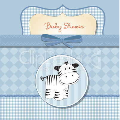 cute baby shower card with zebra