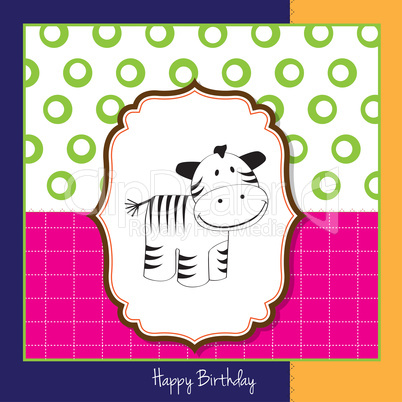 cute baby shower card with zebra