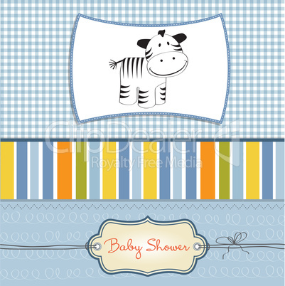 cute baby shower card with zebra