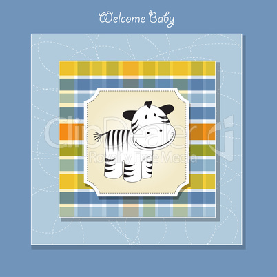 cute baby shower card with zebra