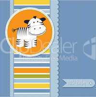 cute baby shower card with zebra