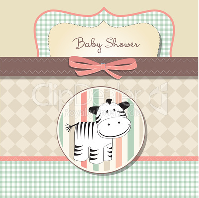 cute baby shower card with zebra