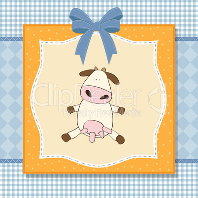 fun greeting card with cow