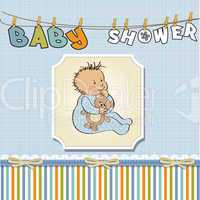 baby announcement card with little boy