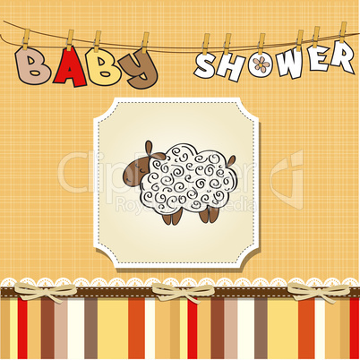 cute baby shower card with sheep