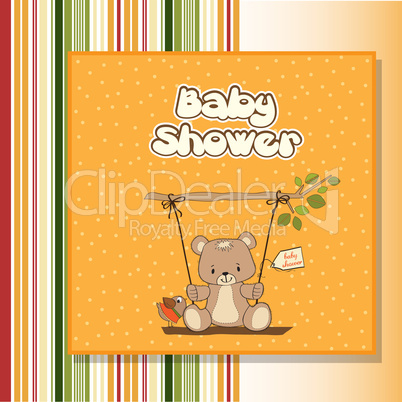 baby greeting card with teddy bear