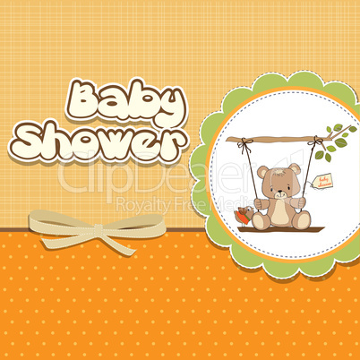 baby greeting card with teddy bear