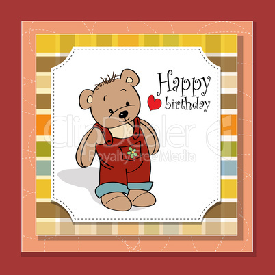 birthday greeting card with teddy bear