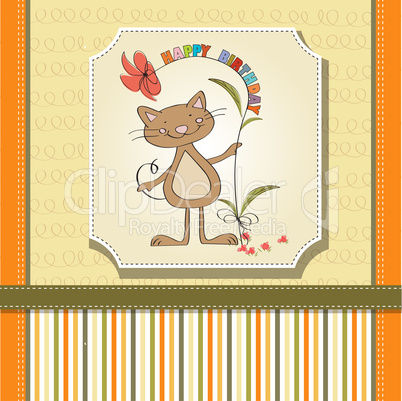 birthday card with funny cat