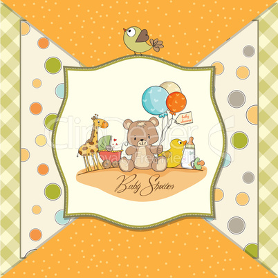 baby shower card with toys