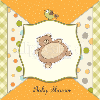 baby shower card with teddy