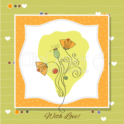 thank you greeting card with flower