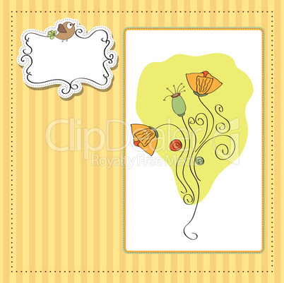 thank you greeting card with flower