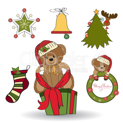 Christmas decoration elements set