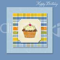 birthday card with cupcake