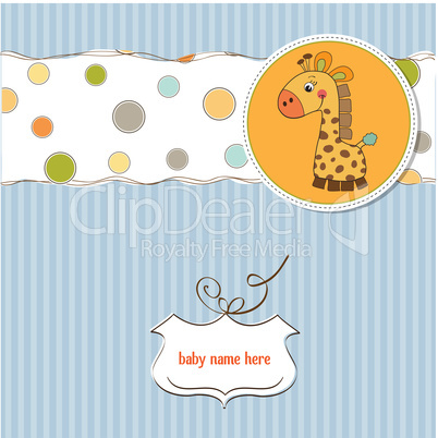 new baby announcement card with giraffe new baby announcement card with giraffe