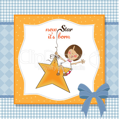 new star it's born.welcome baby card