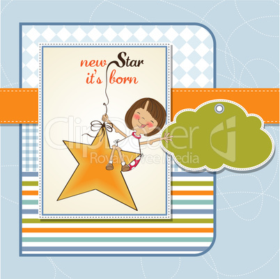 new star it's born.welcome baby card