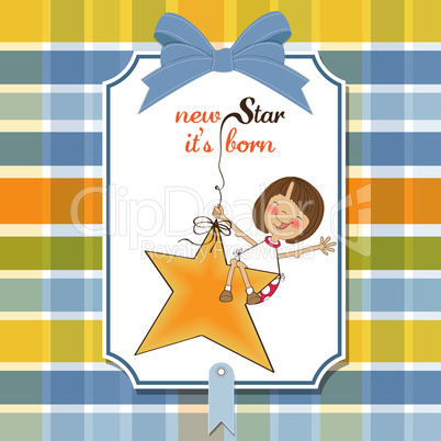 new star it's born.welcome baby card