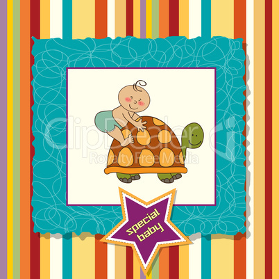 funny baby boy announcement card