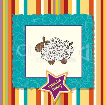 cute baby shower card with sheep