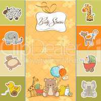 baby shower card with toys