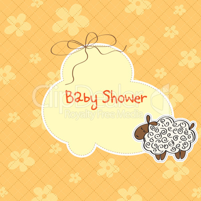 cute baby shower card with sheep