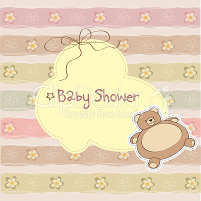 baby shower card with teddy